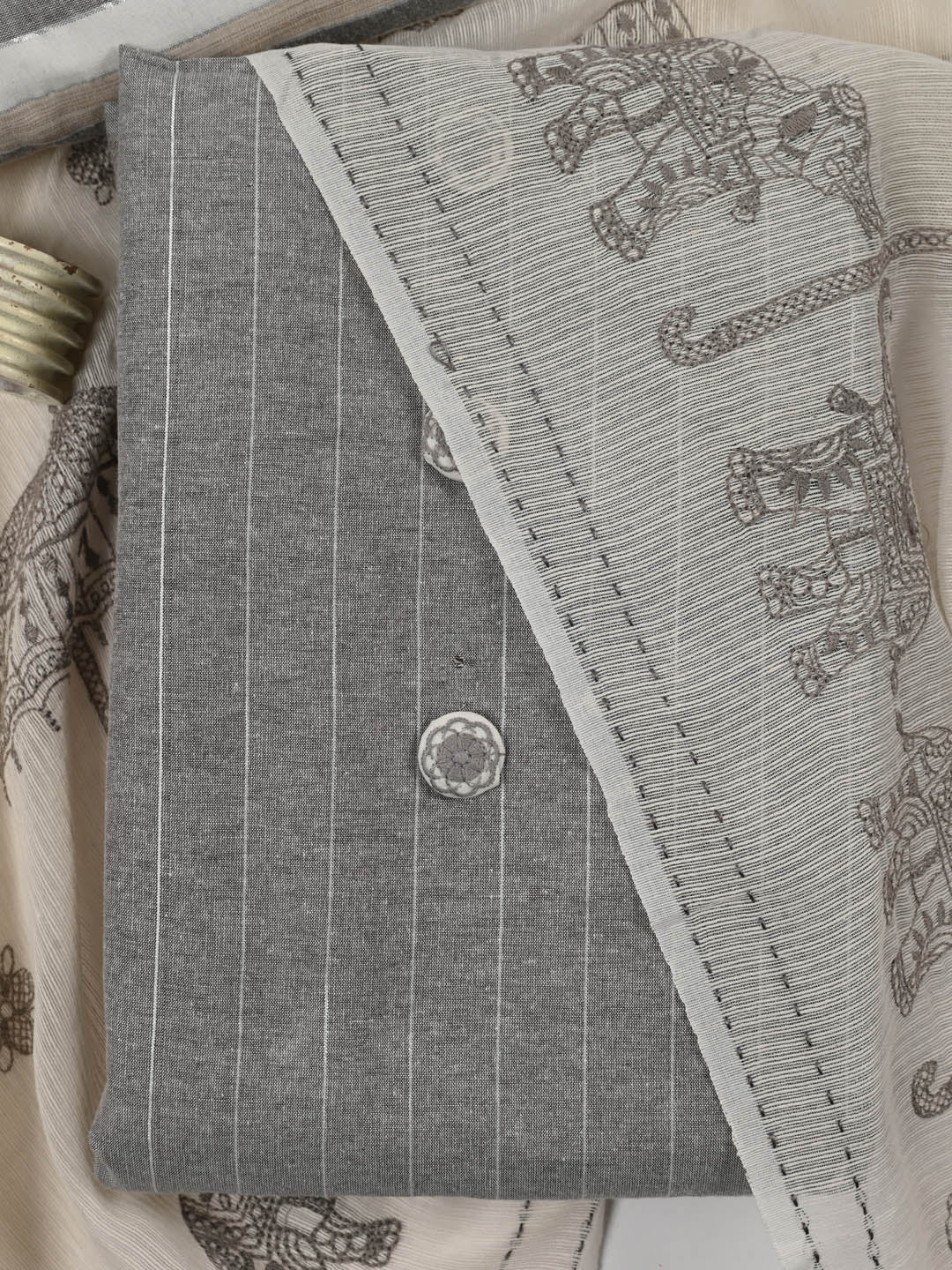 Printed Cotton Unstitched Suit Piece With Dupatta