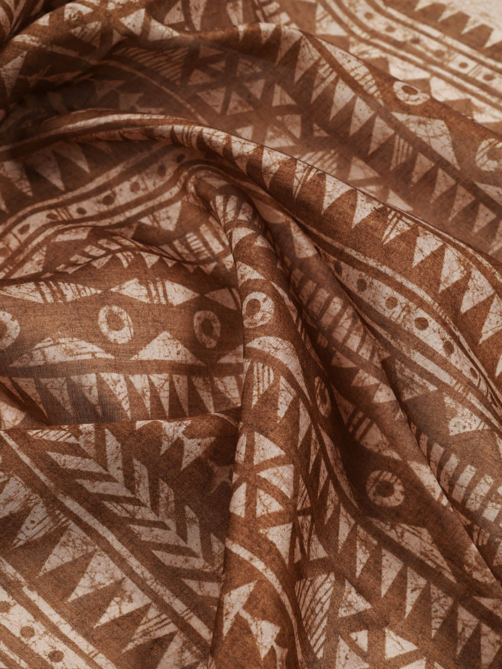 Embroidered Chanderi Unstitched Suit Piece With Dupatta