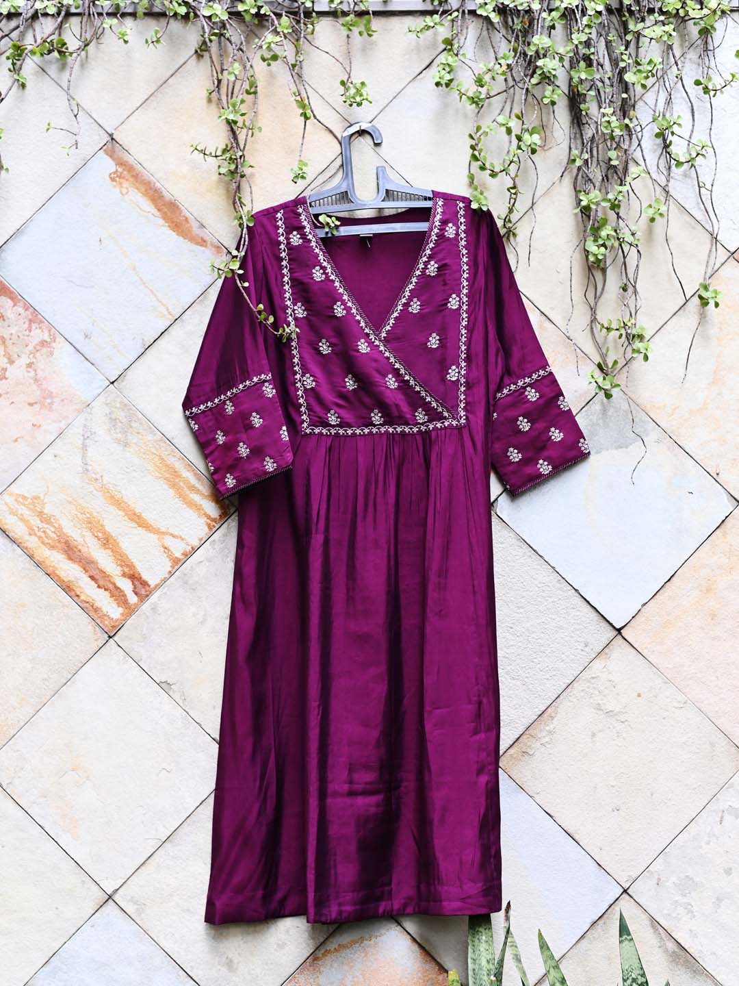 Embroidered Cotton Kurta With Pants