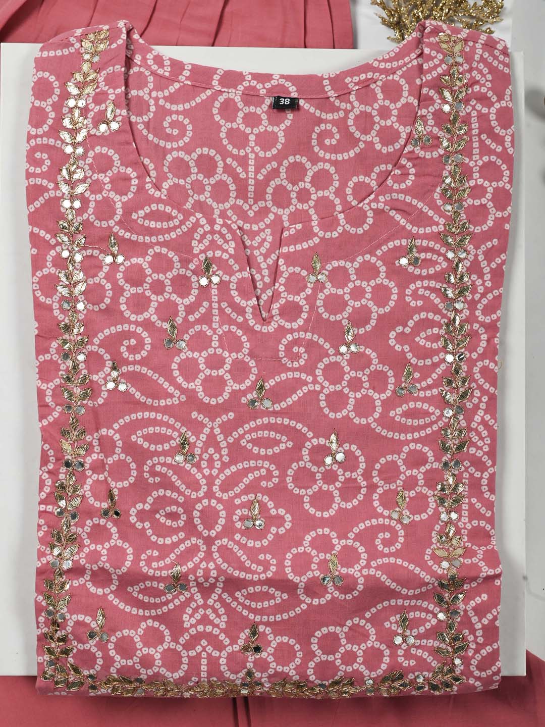 Gota Embroidered Cotton Kurta With Pants