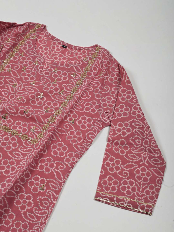 Gota Embroidered Cotton Kurta With Pants