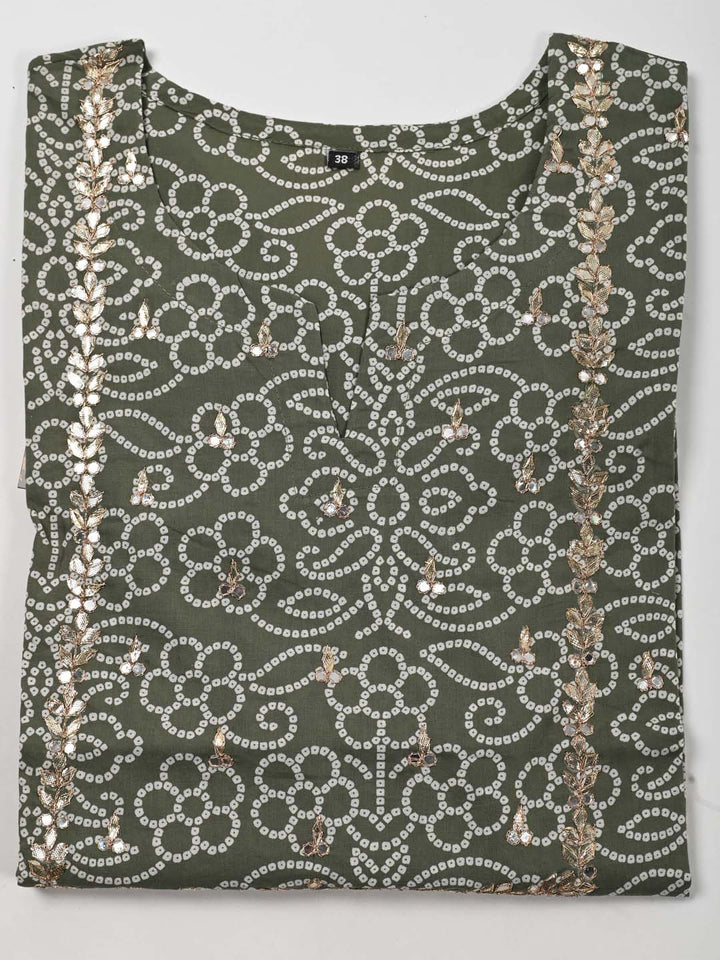 Gota Embroidered Cotton Kurta With Pants