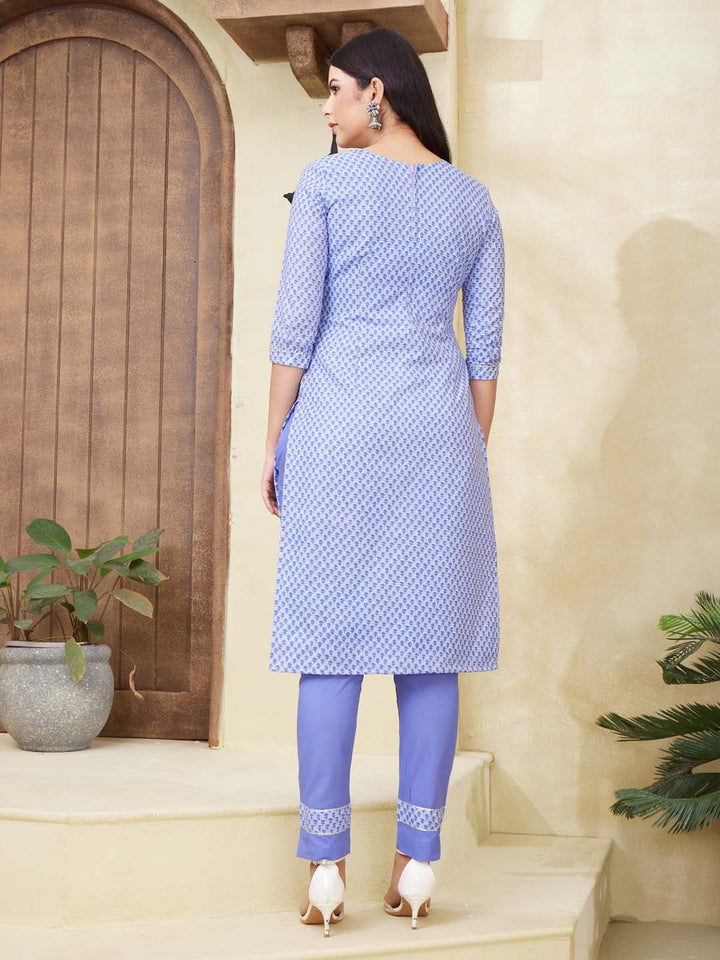Printed Cotton Kurta With Pants
