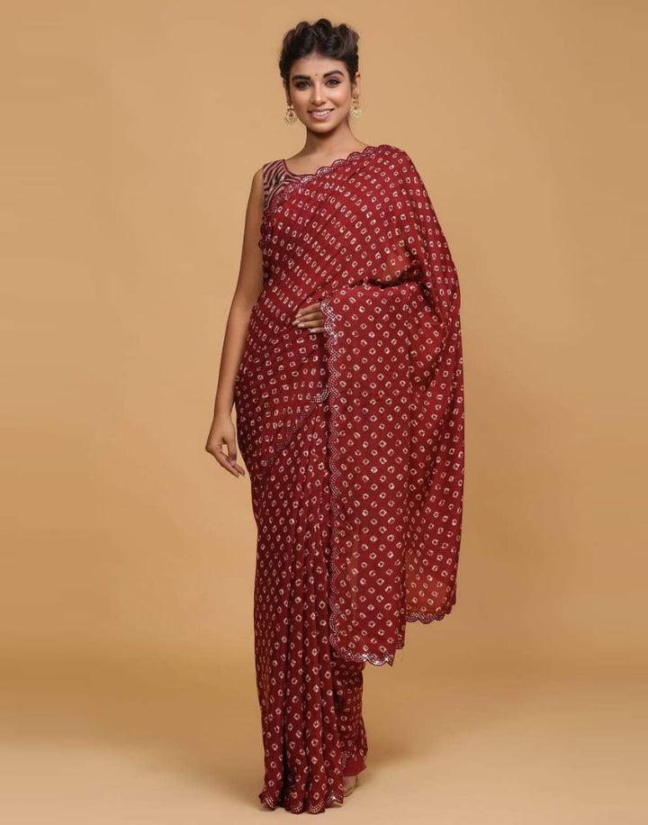 Printed Satin Saree