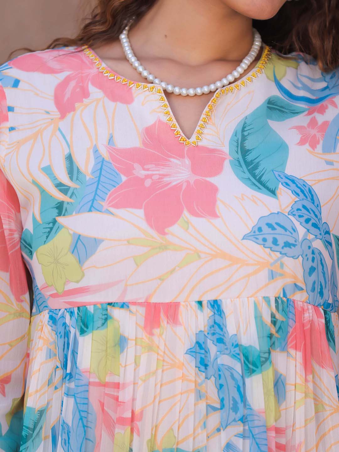 Floral Printed Georgette Dress