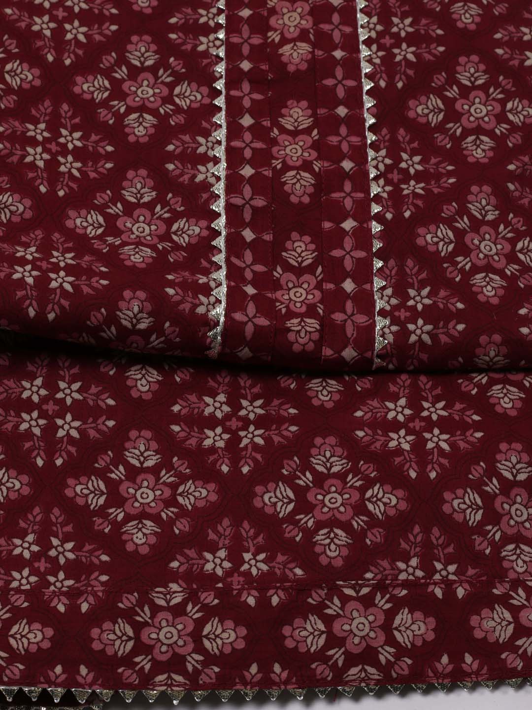 Printed Cotton Unstitched Suit Piece With Dupatta