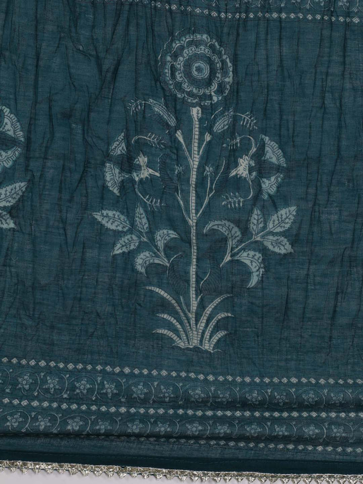 Printed Cotton Unstitched Suit Piece With Dupatta