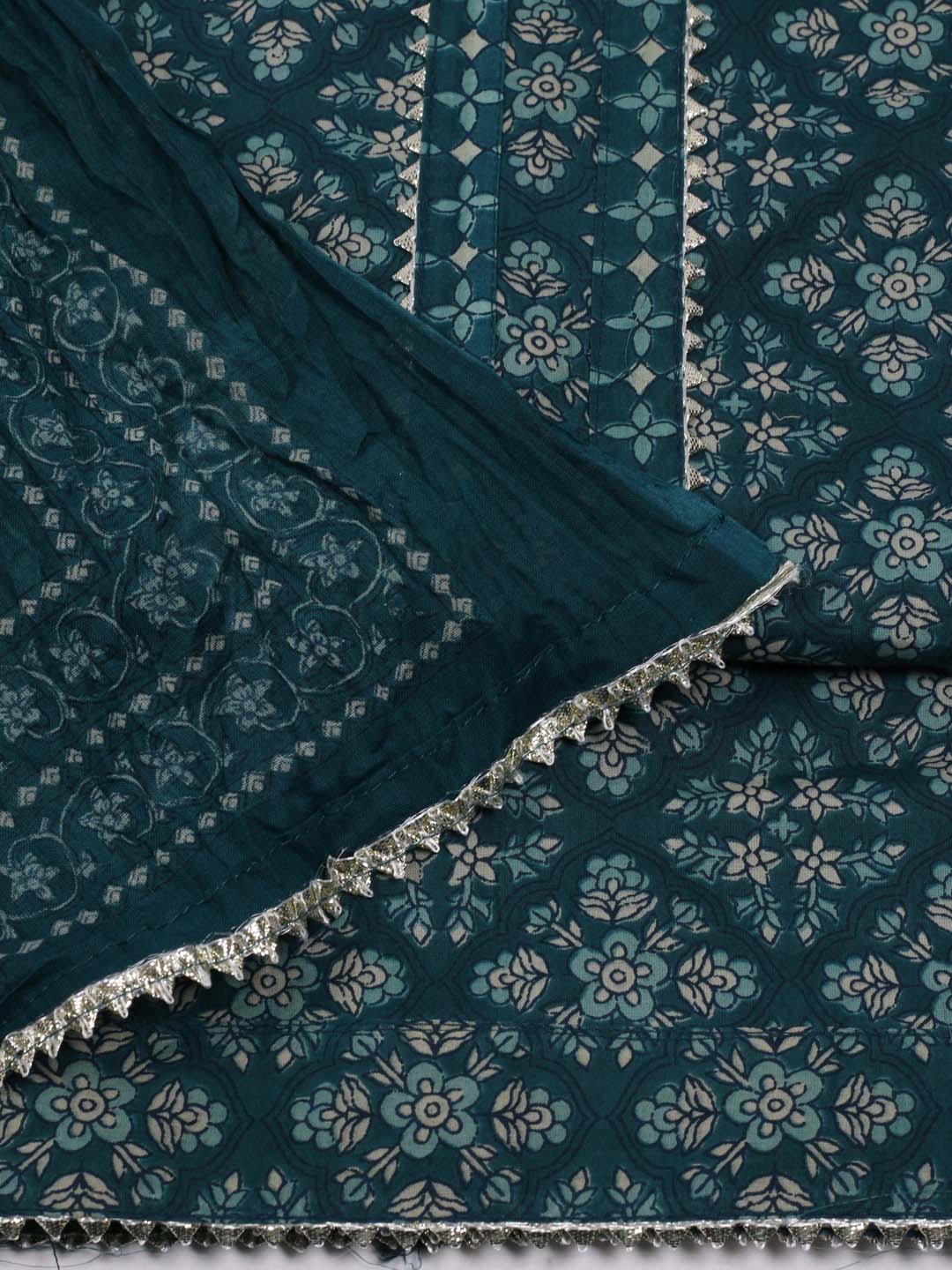 Printed Cotton Unstitched Suit Piece With Dupatta