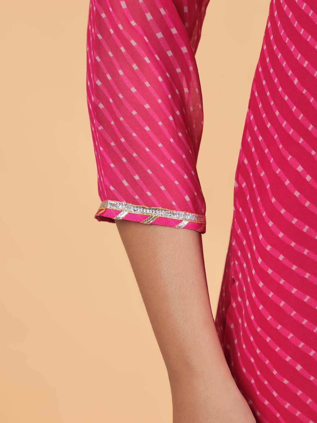 Leheriya Printed Georgette Kurta