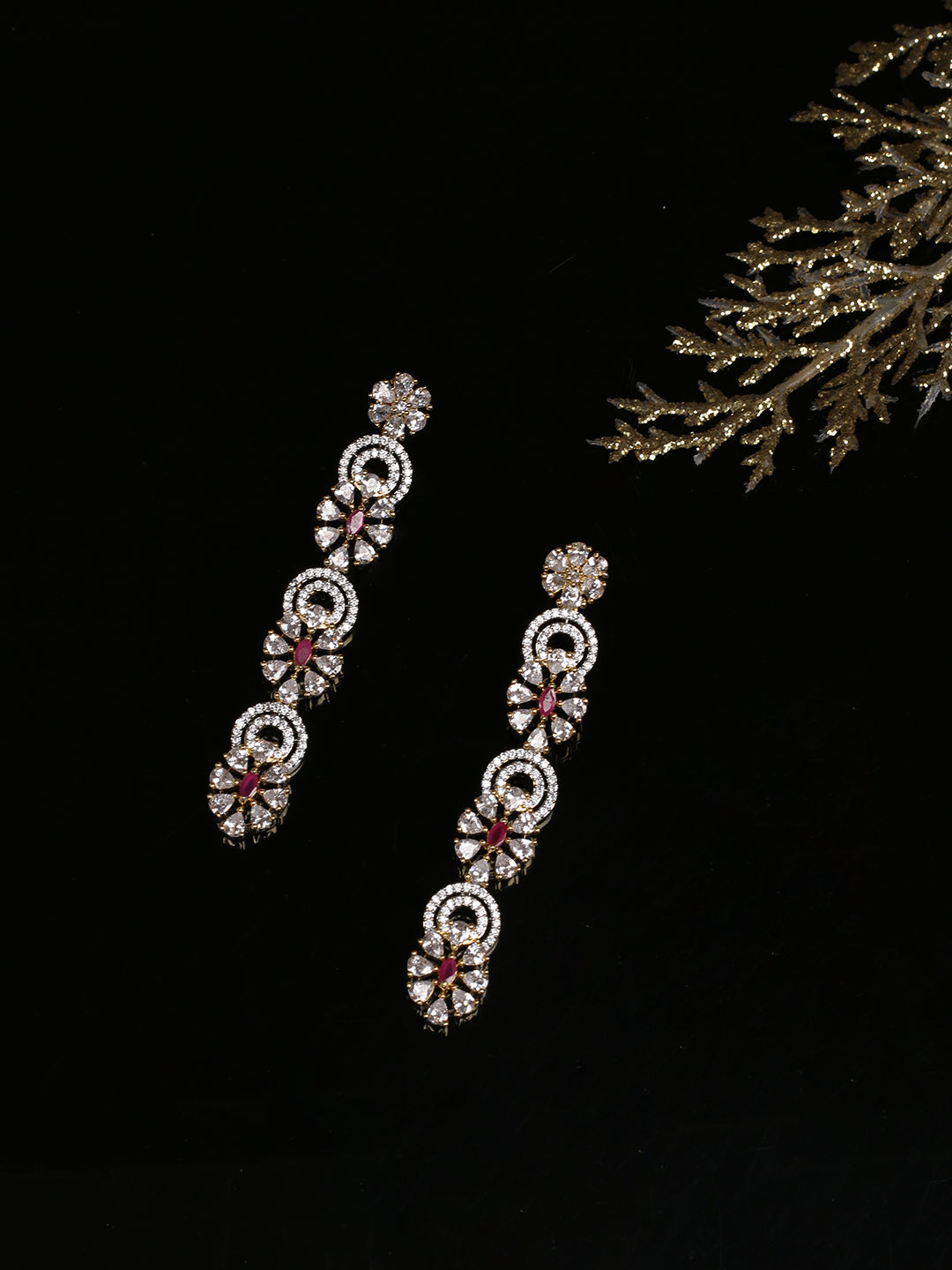 Golden AD Drop Earrings