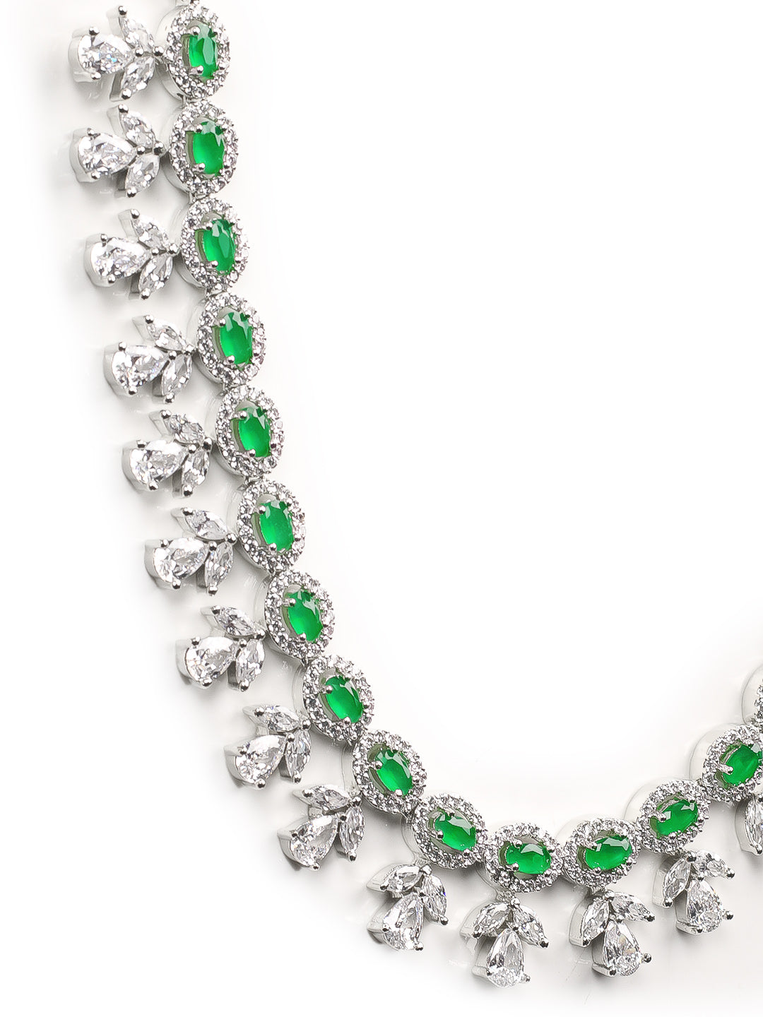 SIlver AD Necklace Set With Earrings