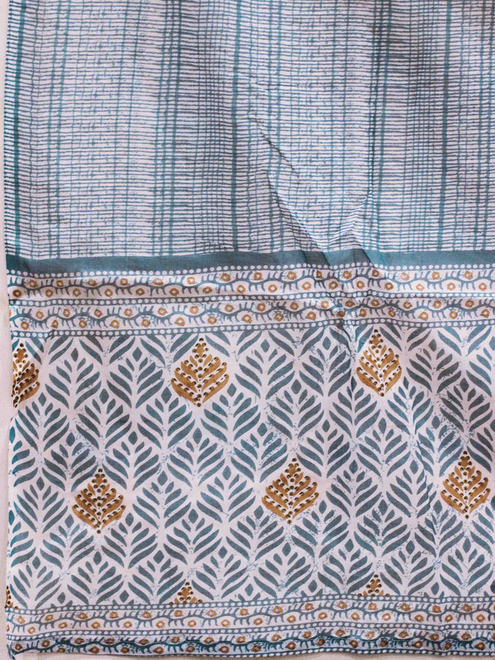 Printed Cotton Kurta With Pants &amp; Dupatta