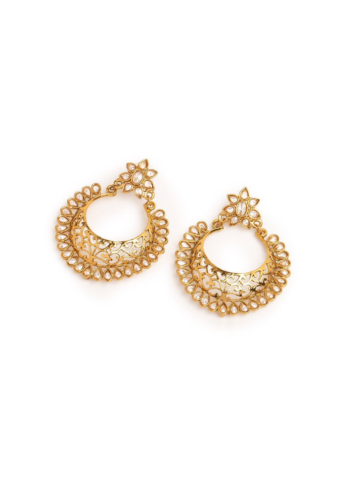 Golden Polki Drop &amp; Danglers Earrings