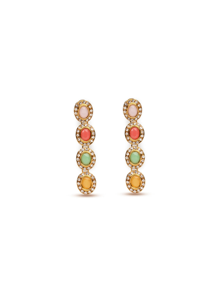 Golden Stone Drop Earrings