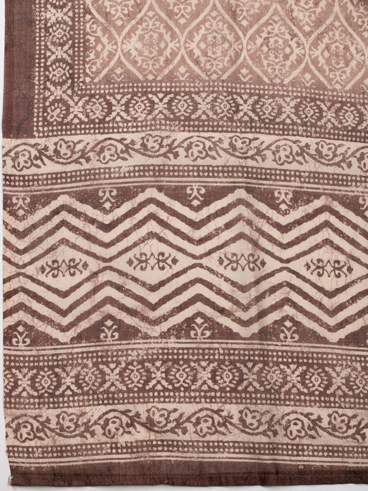 Printed Chanderi Unstitched Suit Piece With Dupatta