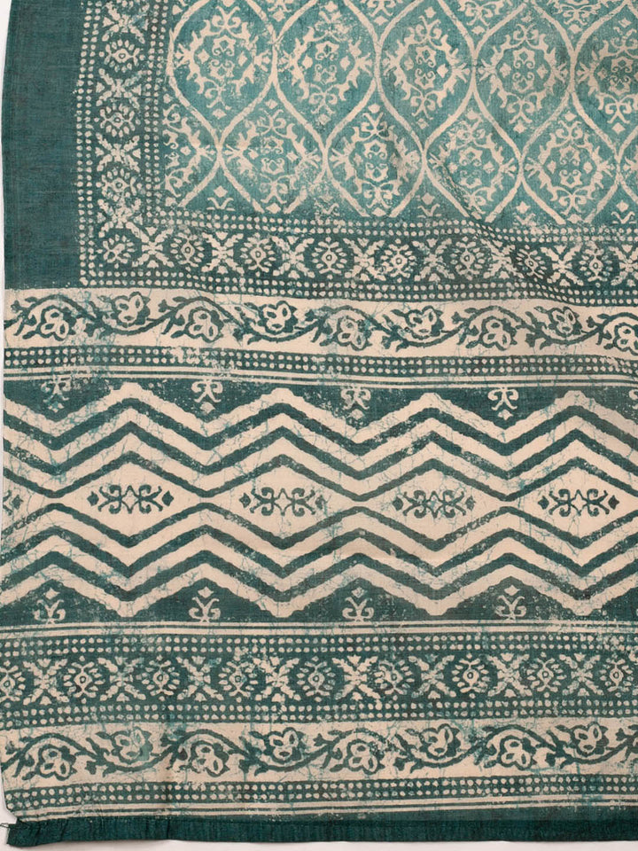 Printed Chanderi Unstitched Suit Piece With Dupatta