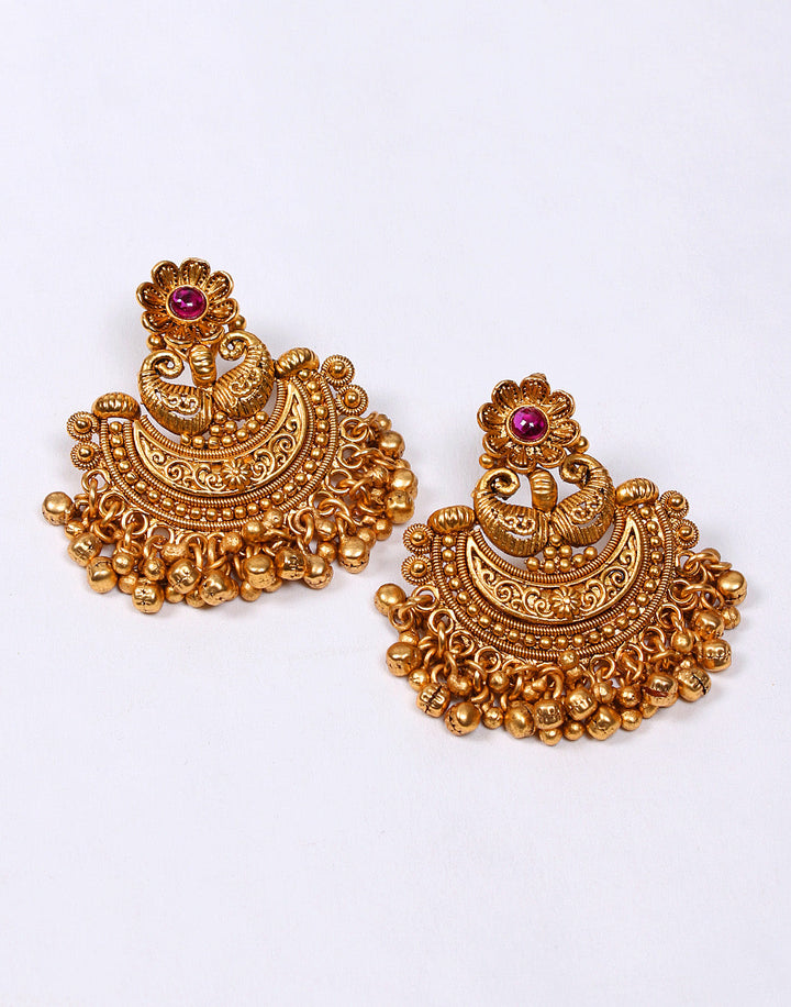 Traditional Gold Plated Necklace Set with Earrings