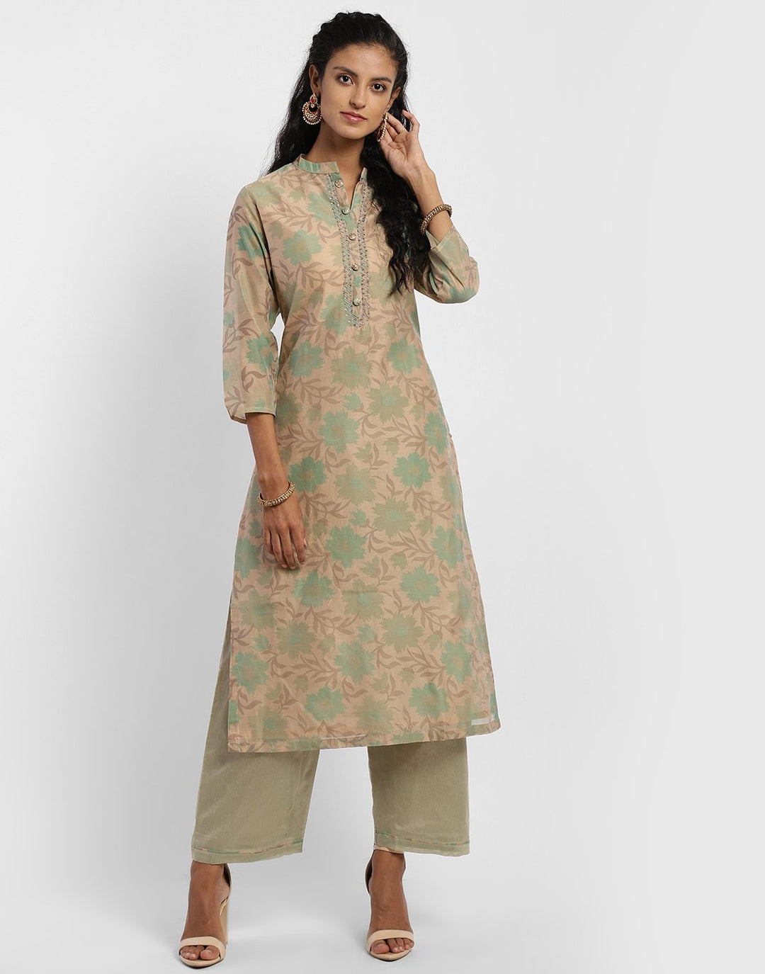 Cotton Chanderi Kurta with Plazzo