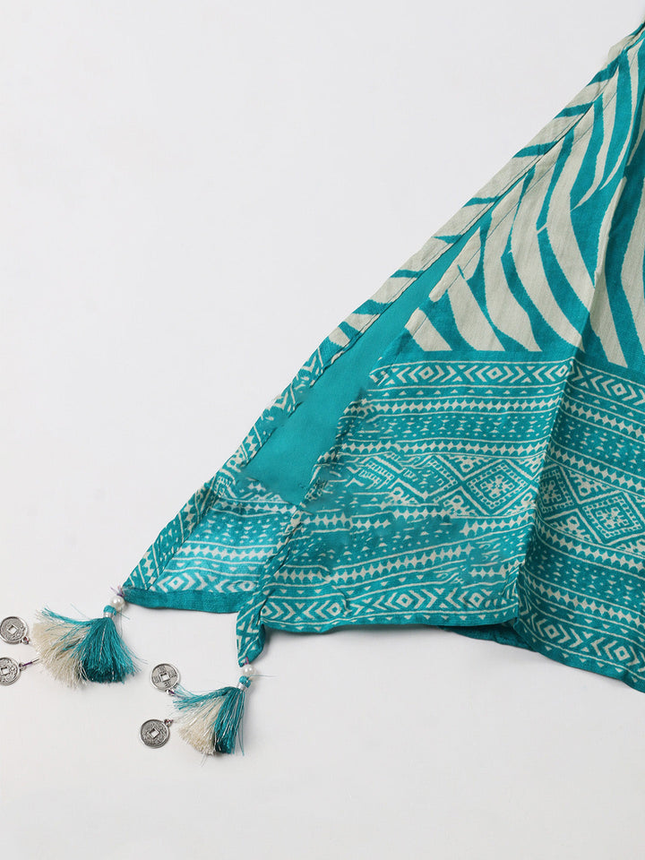 Russion Silk Printed Kurta With Pants