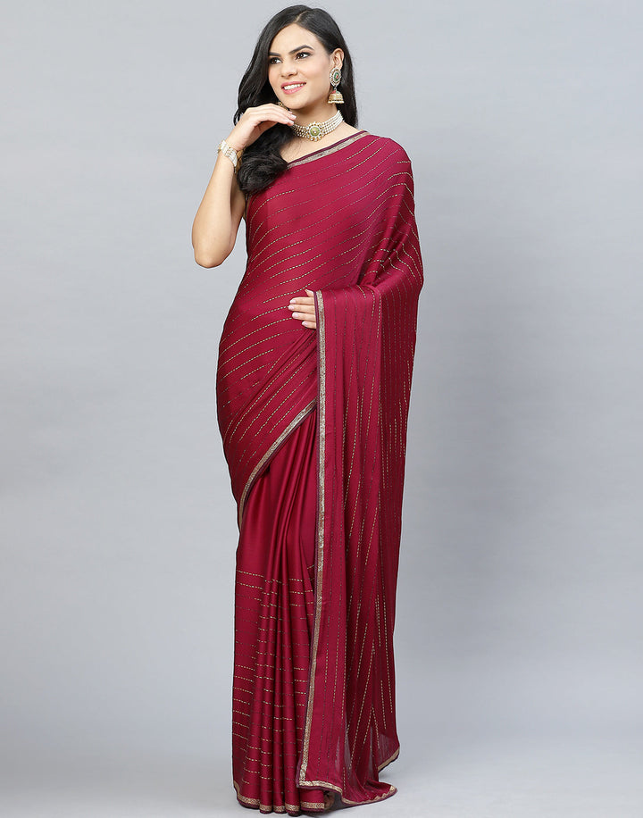 Stone Embroidered Chiffon Saree