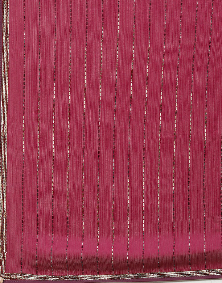 Stone Embroidered Chiffon Saree