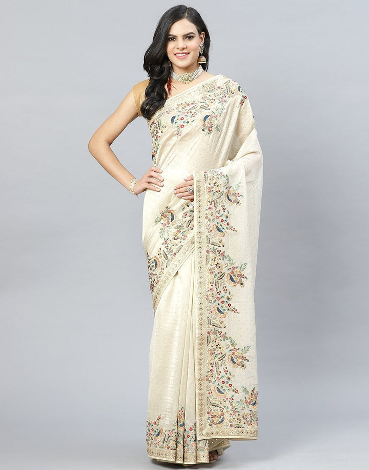 Banarasi Tissue Woven Embroidery Saree