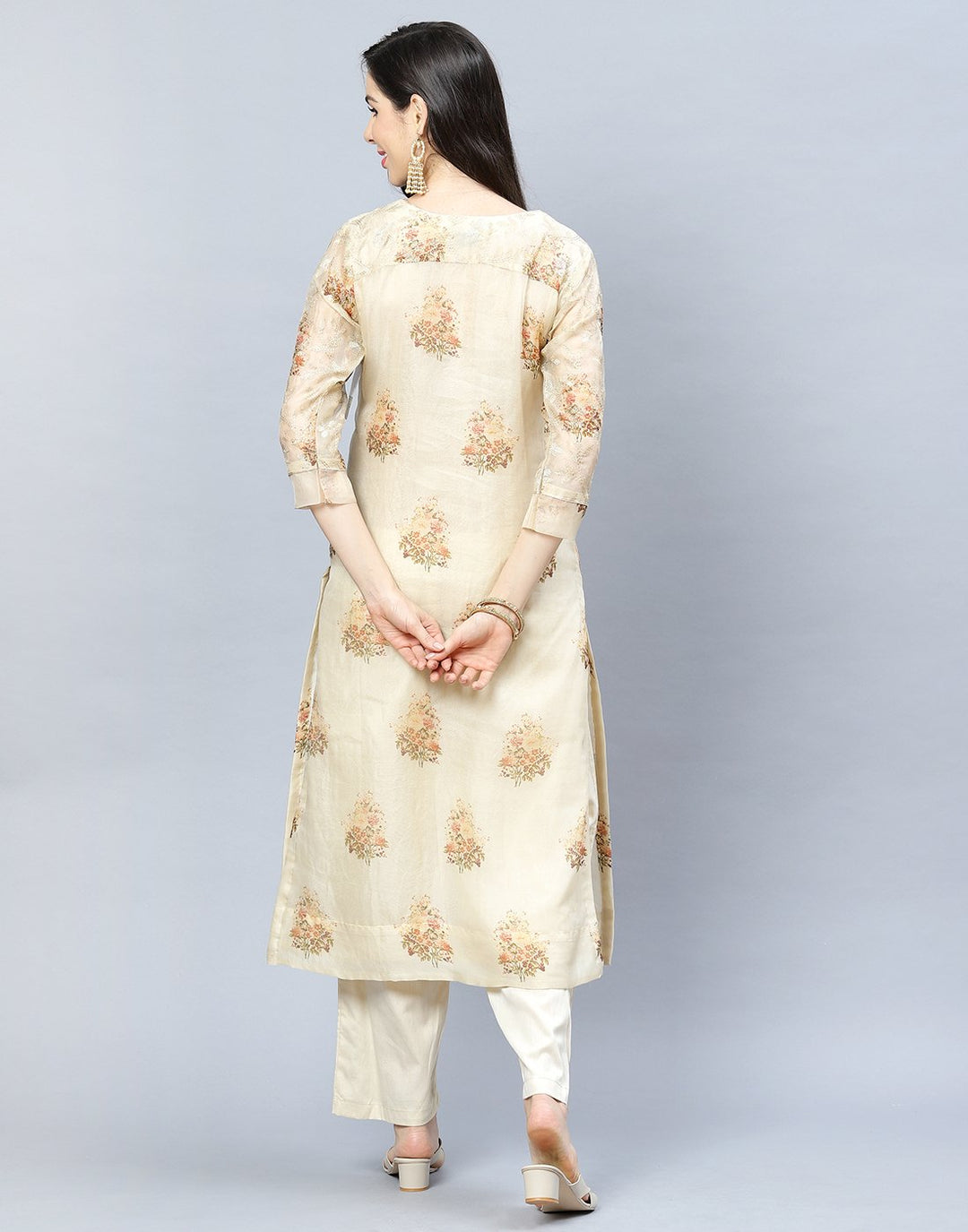 Organza Printed Kurti Pant Set