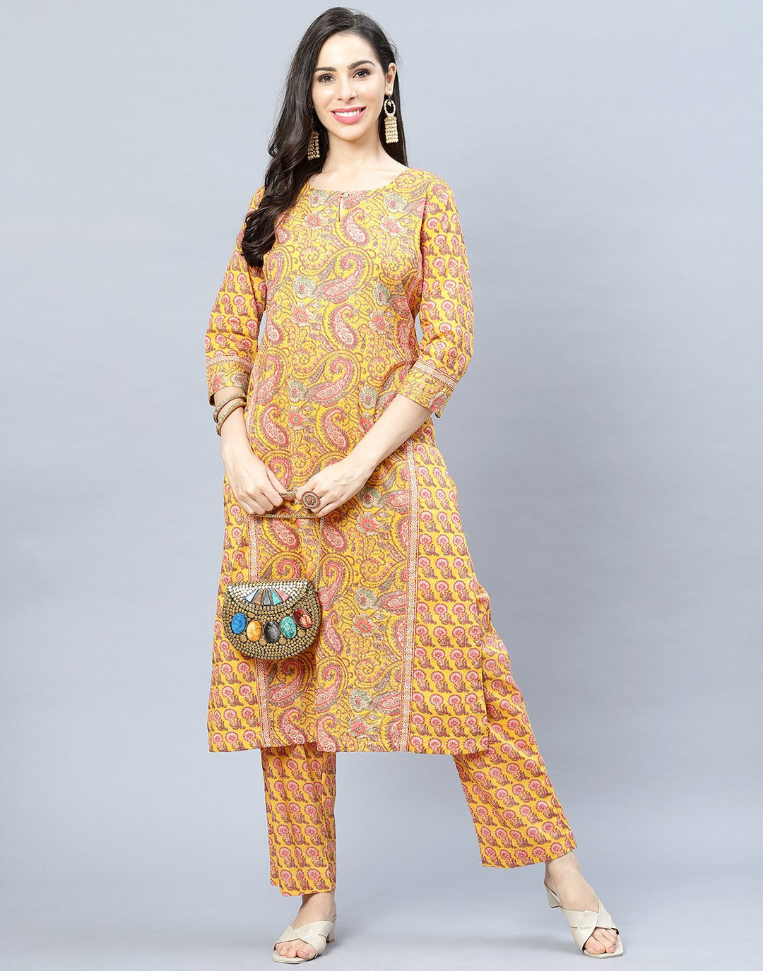 Cotton Printed Kurti Pant Set