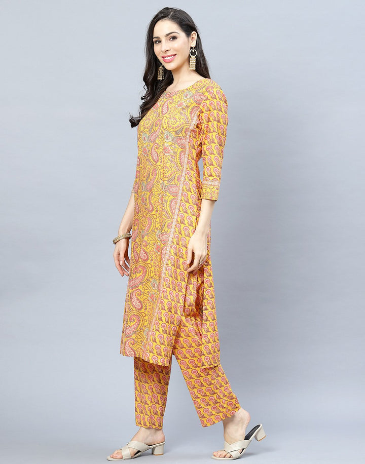 Cotton Printed Kurti Pant Set