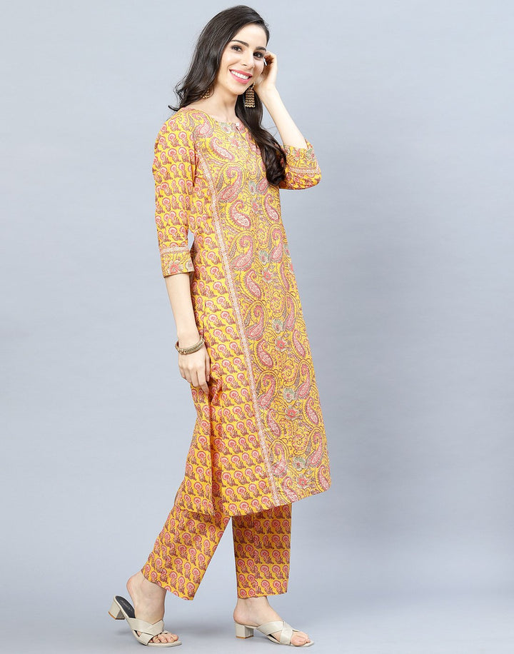Cotton Printed Kurti Pant Set
