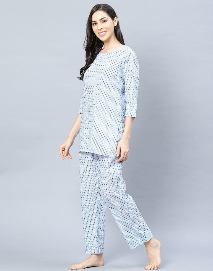 Printed Cotton Short Kurti Set