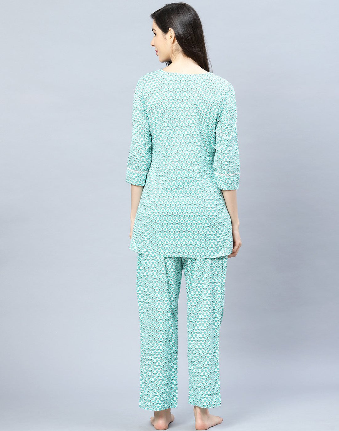 Printed Cotton Short Kurti Set