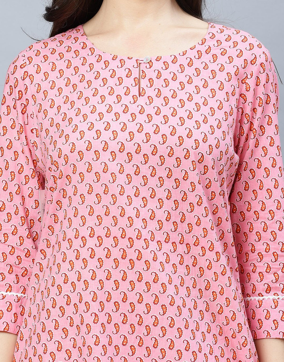 Printed Cotton Short Kurti Set