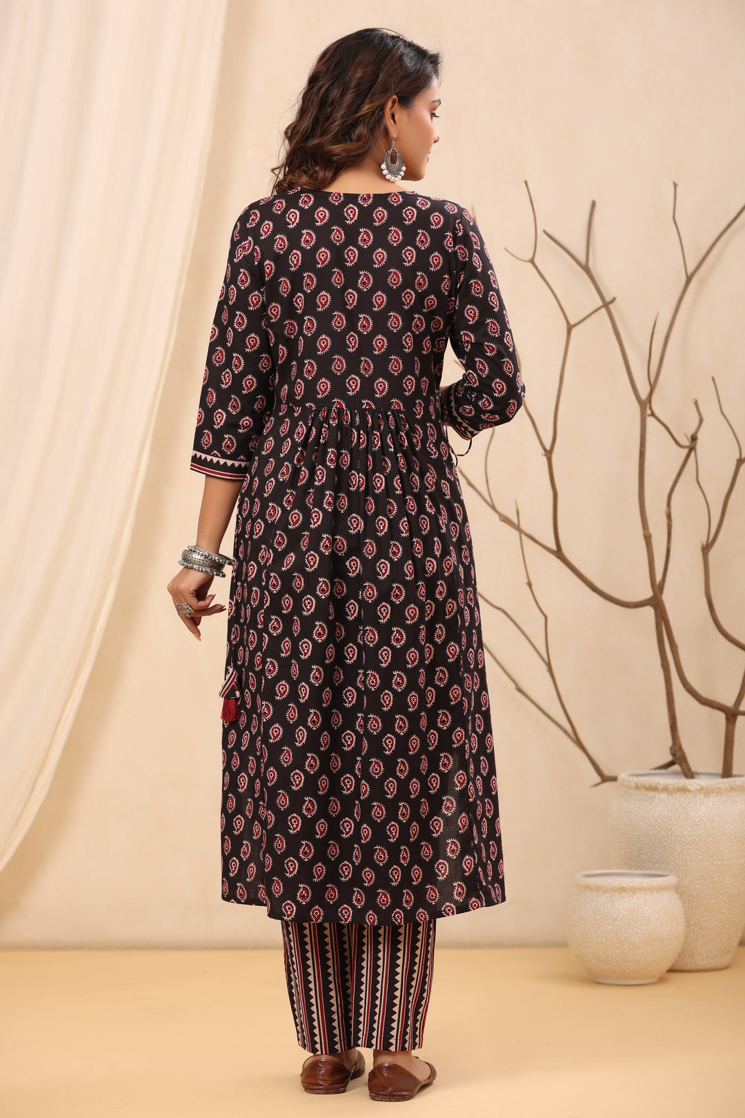 Printed Cotton Kurta With Pants