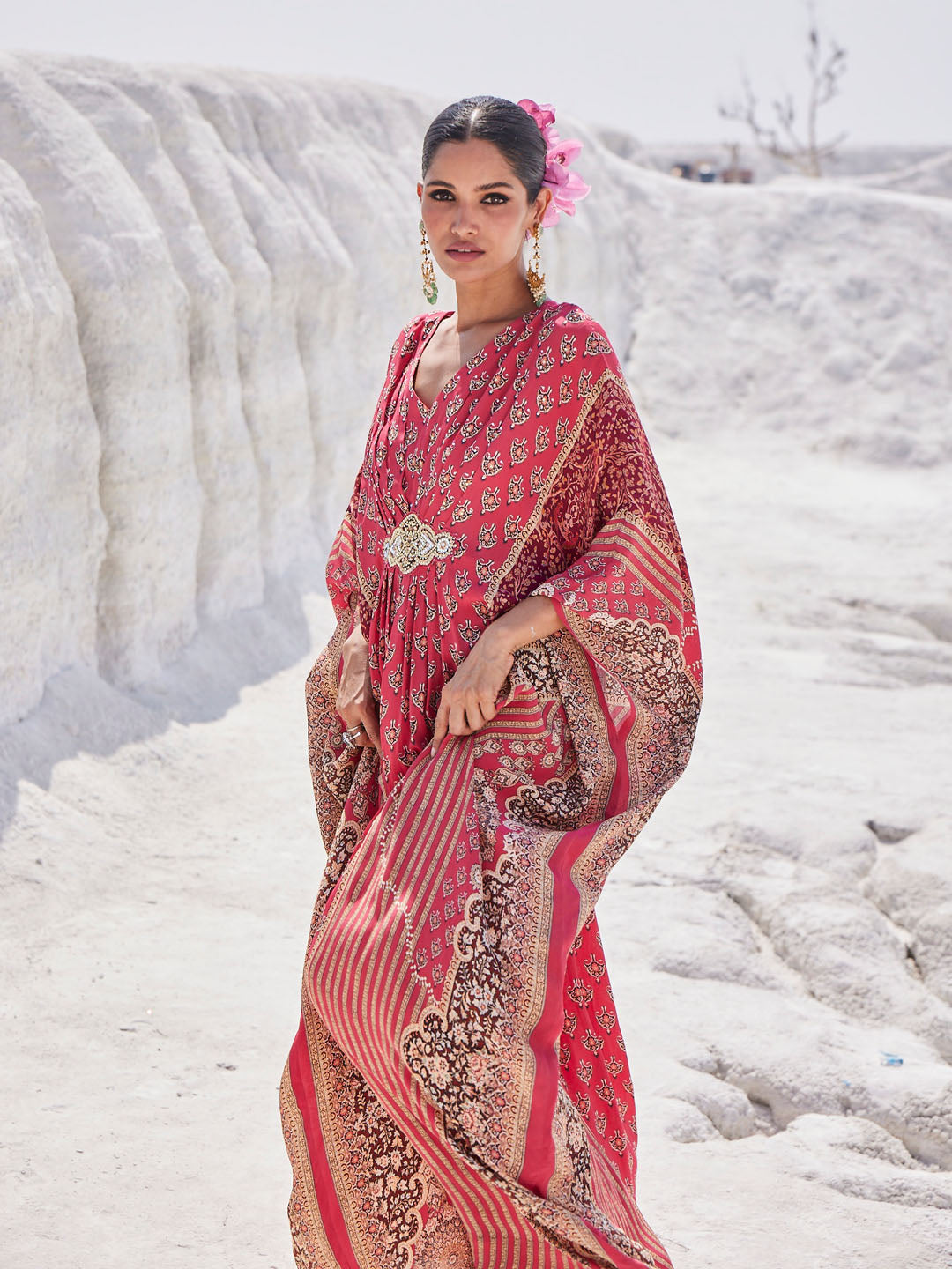 Digital Floral Printed Crepe Gown