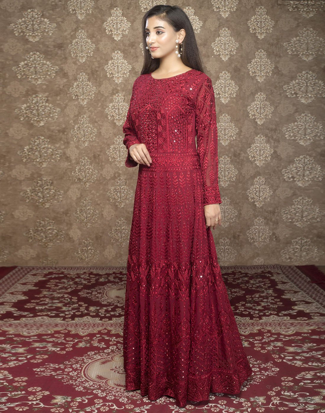 Georgette Embroidered Long Anarkali