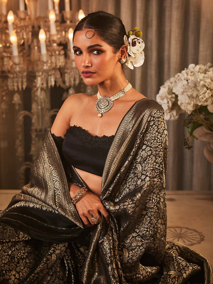 Brocade Woven Crepe Saree