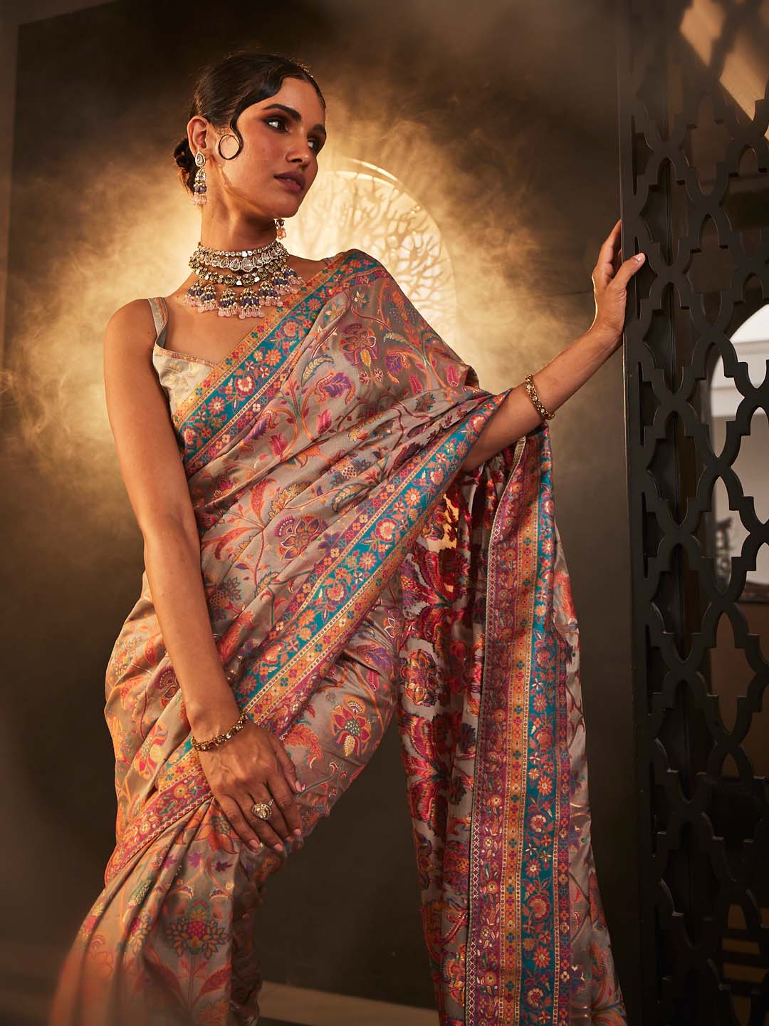Zari Jaal Woven Organza Saree