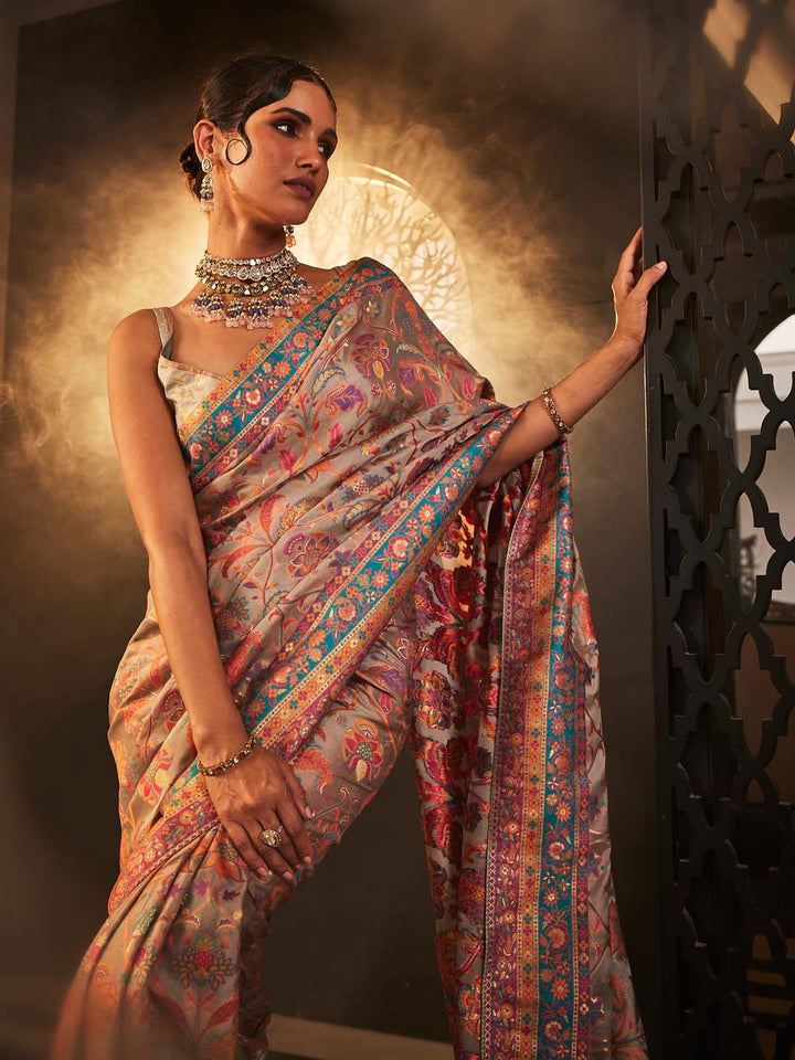 Zari Jaal Woven Organza Saree