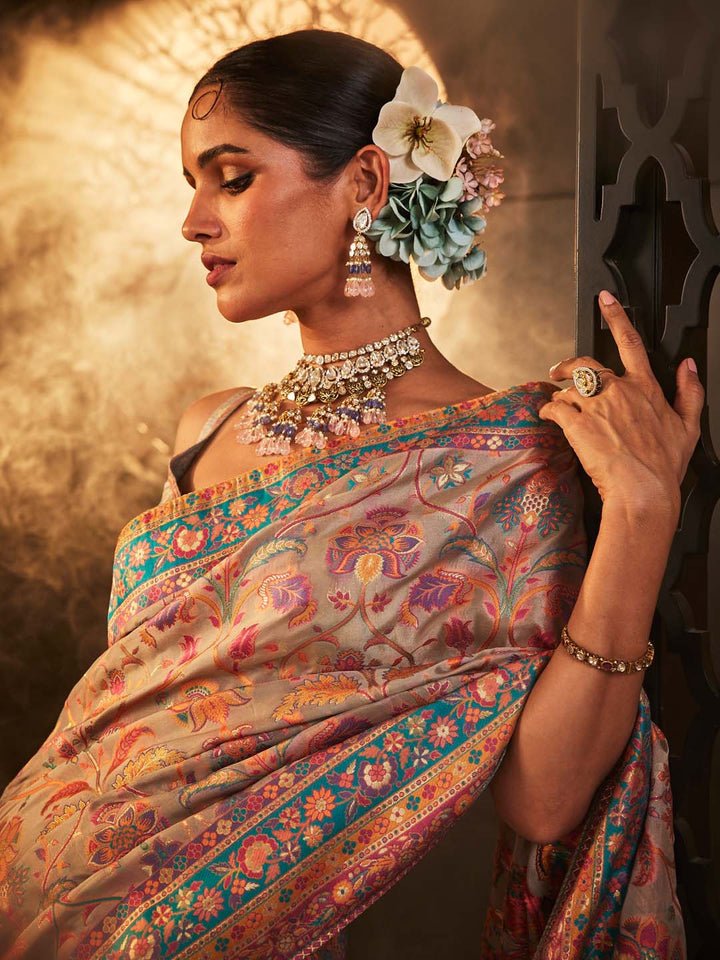 Zari Jaal Woven Organza Saree