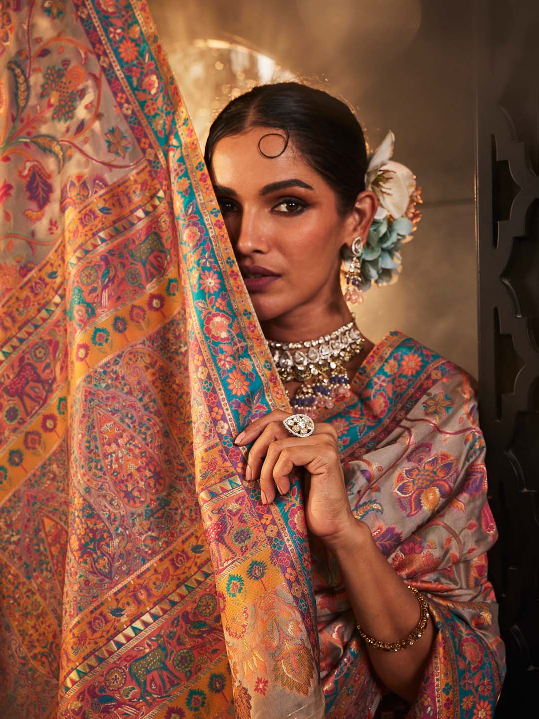 Zari Jaal Woven Organza Saree