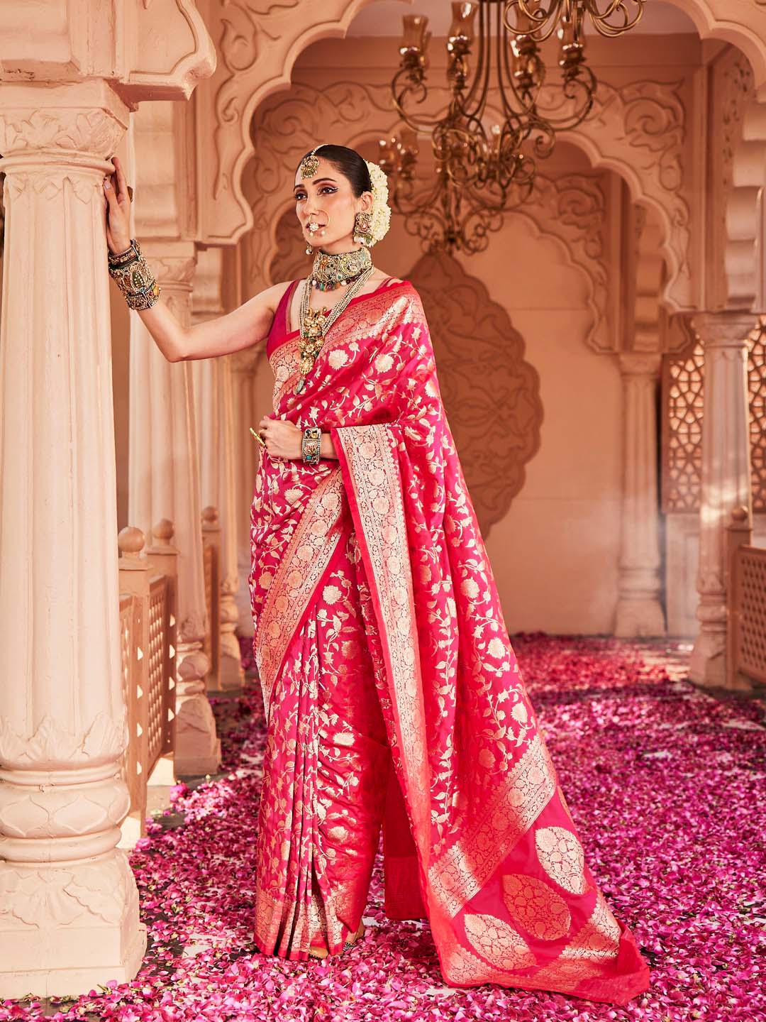 Zari Jaal Woven Banarsi Saree