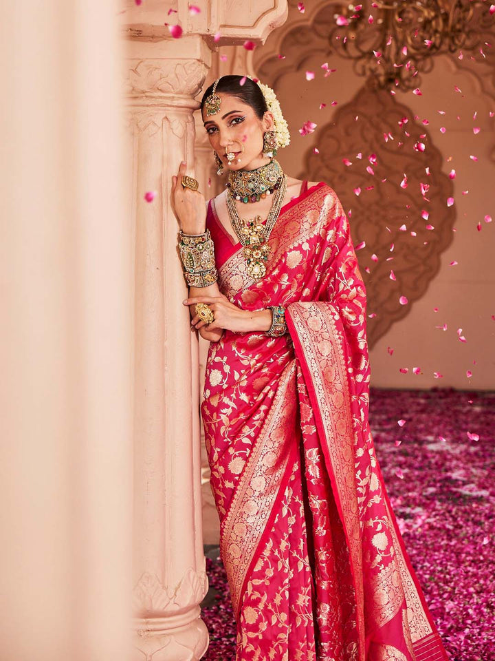 Zari Jaal Woven Banarsi Saree