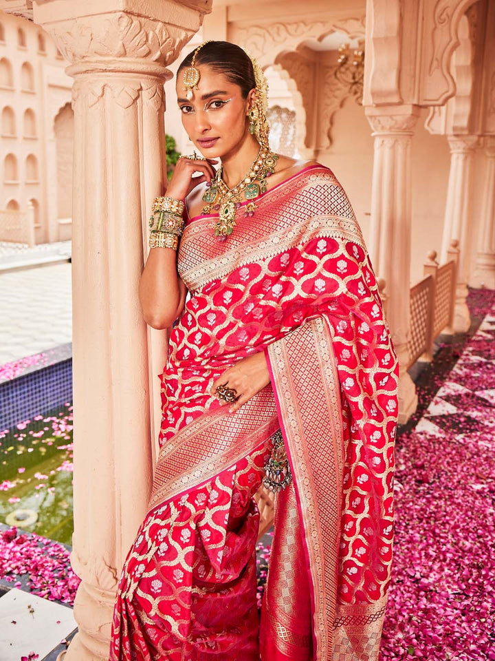 Zari Jaal Woven Banarsi Saree