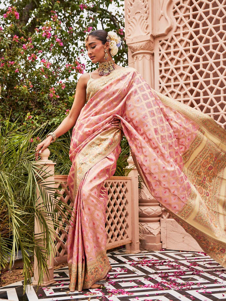 Zari Jaal Woven Organza Saree