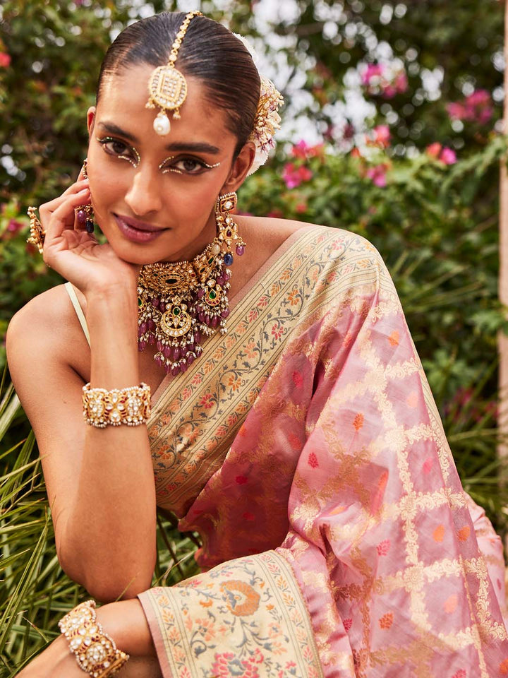 Zari Jaal Woven Organza Saree
