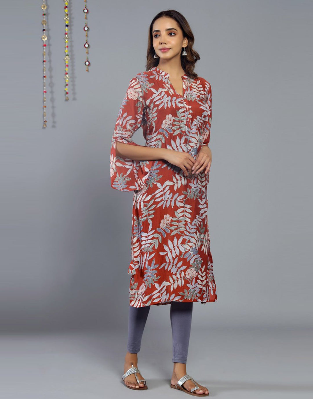 Floral Print Cotton Muslin Kurti