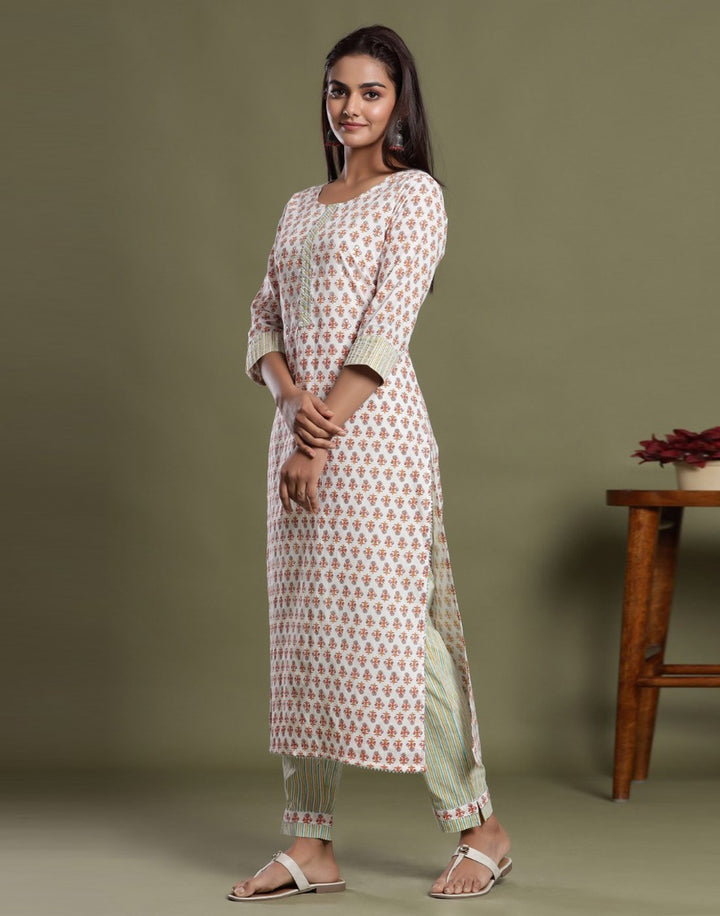 Cotton Printed Kurti Pant Set