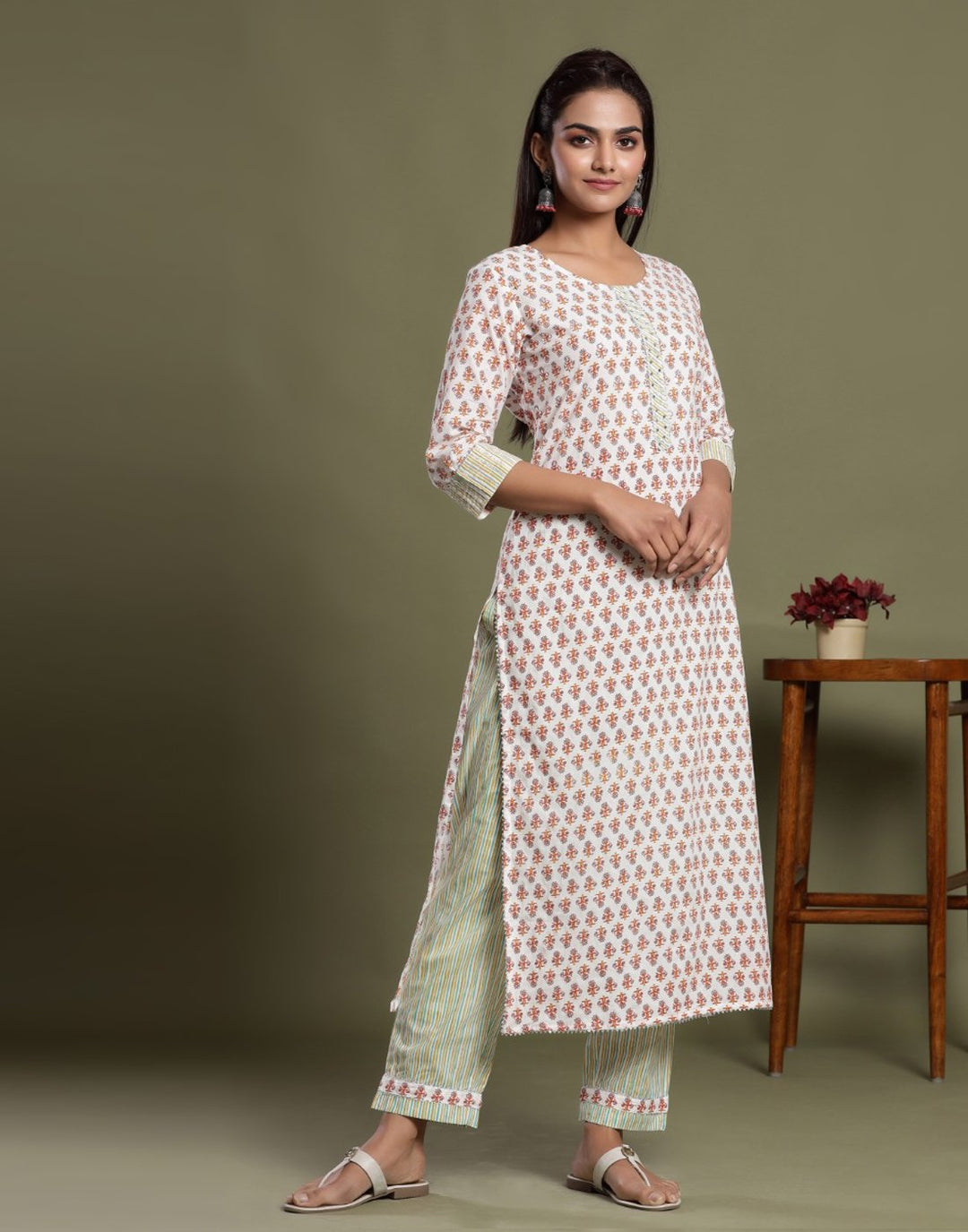 Cotton Printed Kurti Pant Set