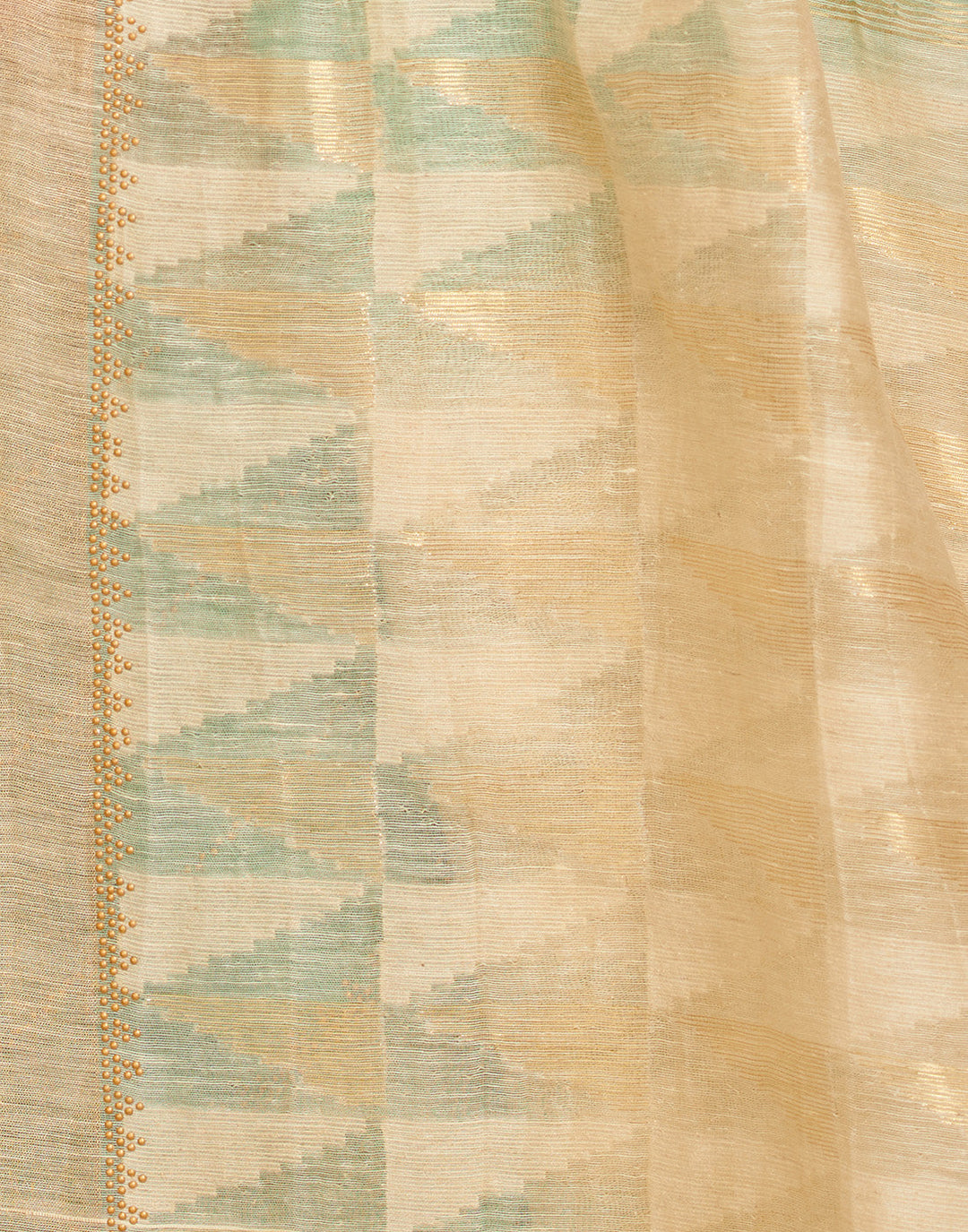 MBZ Meena Bazaar-Cotton Linen Saree With Embroidery